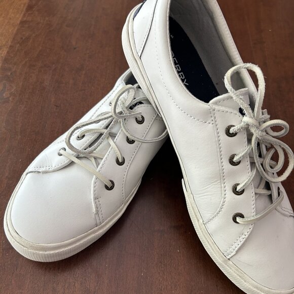 Sperry Pier Wave Leather White Shoes, Womens Size 11 - Picture 5 of 6